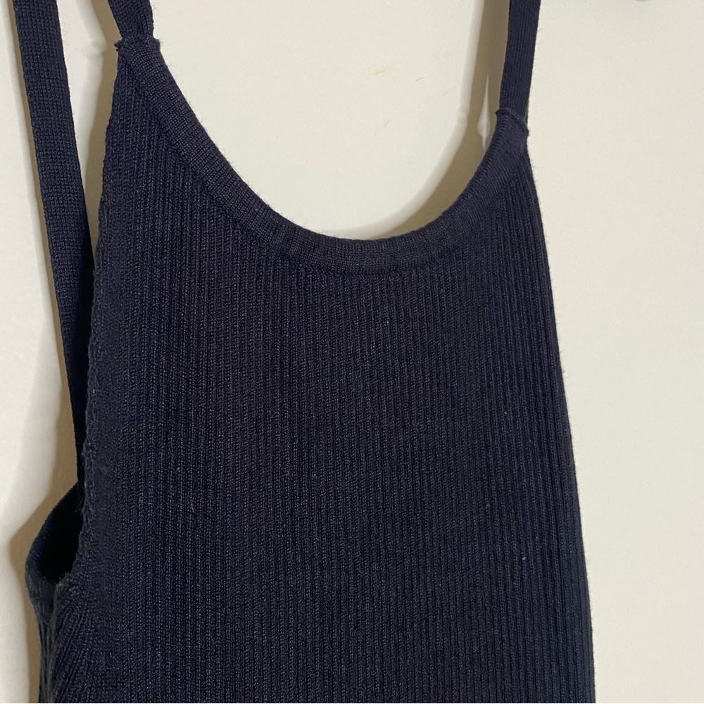 Black Knit Midi Dress with Slit - Size 8 - Picture 4 of 4